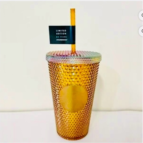 Starbucks Accessories - Starbucks 50th anniversary Limited edition 2020 tumbler NWT iridescent gold stud
